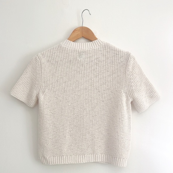 NWOT Anthropologie Maeve Short-Sleeve Button-Front Cardigan Ivory White - Picture 13 of 16